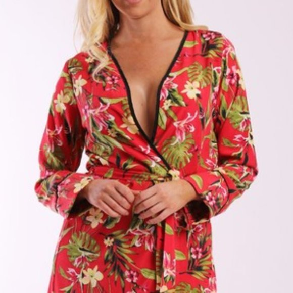 Floral Kimono - Red - Picture 3 of 3